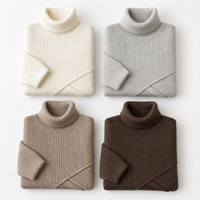 Pull-over en maille côtelée à col roulé oversize pour femme, épaules tombantes, manches longues, ourlet asymétrique, vente en gros, marque privée OEM ODM