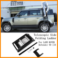 Échelle de toit déployable latérale en aluminium pour Land Rover Defender 90 110 130 L663 2020-2025 Accessoires d'expédition tout-terrain