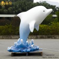 Sculptures de poissons en fibre de verre de couleur dégradée populaires JingYue, style dauphin, décoration de jardin, piscine, intérieur, extérieur, ornement pour la maison