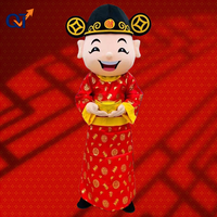 QUTENG Matériel de culture traditionnelle, Mascotte personnalisée, Tenue de fête, Costume de mascotte, Mascotte de la fortune, Mascotte de la richesse