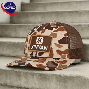 หมวกแก๊ปเบสบอล QZFSO Classics Sports Gorras 6 แผง ปักโลโก้ลายพราง คุณภาพสูง หมวกตาข่ายผ้าฝ้ายแบบ Trucker  สั่งทำได้ - Product Image 1