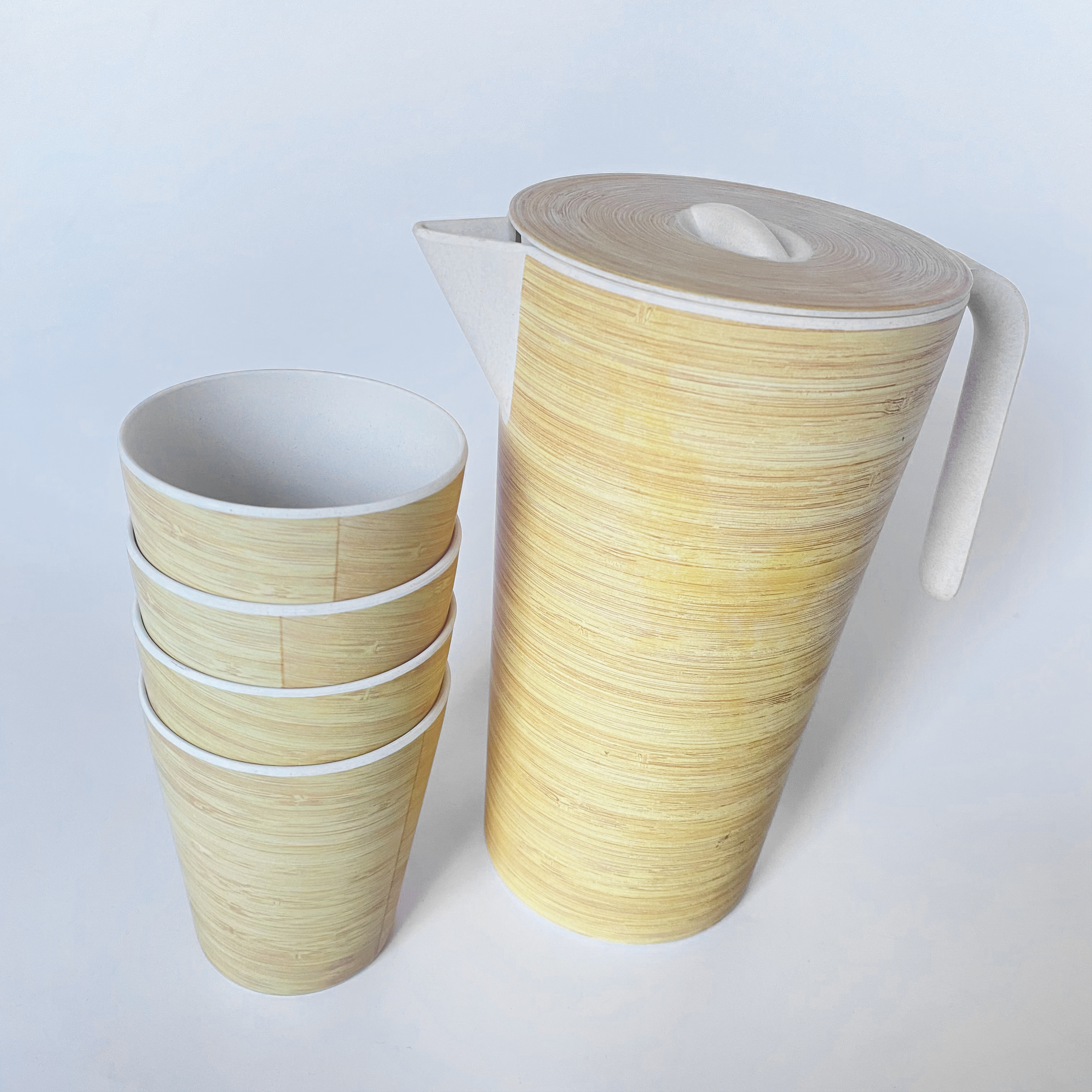 Изготовленный На Заказ экологически чистый биоразлагаемый чайник из бамбукового волокна объемом 1600 мл с 4 чашками