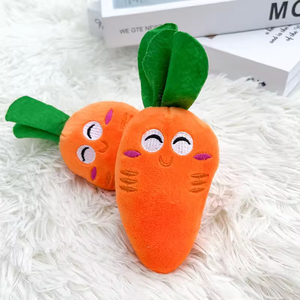 Kinghon Durable Carrot-Shaped Squeaky Dog Chew Toy Interactive <b>Plush</b> Stuffed Pet Toy Squeak-Sounding Dog Chew Toy - Product Image 3