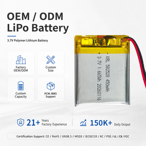 KRL OEM 3.8V 450mAh 582528 슬림 리포 파우치 셀 스마트 밴드 피트니스 트래커용 폴리머 배터리 - Product Image 1