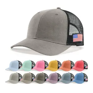 หมวกตาข่าย Gorras Trucker 6แผง,หมวกปักโลโก้แบบกำหนดเอง