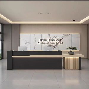 Mostrador de Recepción Comercial de Madera Ecológica Moderna YS-0809 con Luz LED y Unión sin Costuras para Hoteles, Escuelas y Edificios de Oficinas - Product Image 5