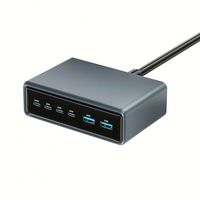 Universele compatibiliteit draagbare 6-poorts GAN USB-C PD oplaadstation 200W USB-C desktop oplader 100W PD oplader
