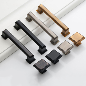 Kitchen Pull Handles Handles Knob Modern Black Bar Square ZAMAK Interior Pull Set Drawer Furniture Kitchen Cabinet Knob Handles