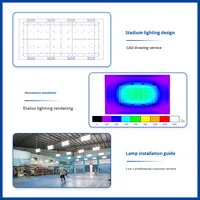 Éclairage sans ombre pour terrain de tennis de table et de badminton intérieur 6500K, en nid d'abeille, anti-éblouissement, IP65, PC, simple/double face