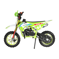 Moto tout-terrain miniature à essence pour enfants de 49 cm3, automatique, 2 temps, 2 roues, avec protection de guidon, roues en alliage, frein à disque, 40-60 km/h