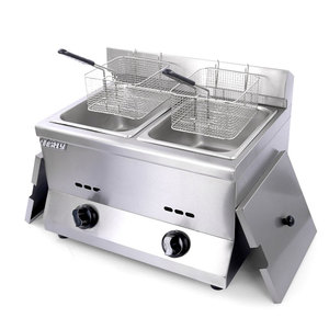 Hotte de Cuisine 5.<span class=keywords><strong>5L</strong></span> <span class=keywords><strong>Friteuse</strong></span> À <span class=keywords><strong>Gaz</strong></span> 2 Réservoirs 2 Paniers En Acier Inoxydable Profonde <span class=keywords><strong>Friteuse</strong></span> À <span class=keywords><strong>Gaz</strong></span> - Product Image 1
