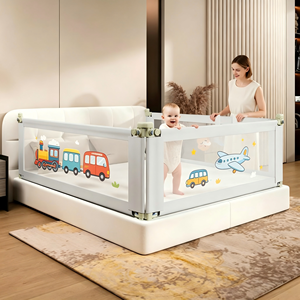 Barrières de sécurité pour lit bébé faciles à installer, lot de 3, barrière de lit sans interstice, compatible avec les matelas Queen et King pour les tout-petits - Product Image 1