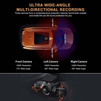 Kamera hitam mobil 4 kamera 2 inci hd 4ch 1080P kamera mobil WIFI bawaan kamera malam g-sensor Dvr mobil depan dan belakang