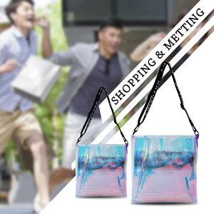 Groothandel Nieuwe Pvc Schouder Herbruikbare Tas Logo Aangepaste Jelly Kleur Transparant Met Afdrukken Webbing Verpakking Tas - Product Image 6