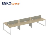 Bureau de coworking modulaire EGROspace avec écran double face et bancs combinés pour poste de travail