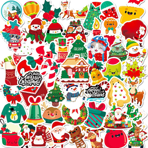 50 pièces autocollant <span class=keywords><strong>de</strong></span> noël pour adolescents enfants étanche décor ordinateur portable bouteille père noël noël fête <span class=keywords><strong>dessin</strong></span> animé autocollants - Product Image 3