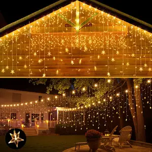 33Ft 400 Led 8 Modes Waterproof Icicle String Light Outdoor Connectable Curtain Fairy String Lights with Timer