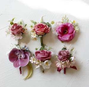 بيع بالجملة الزفاف العريس حفل زفاف حفلة موسيقية الاصطناعي زهرة روز سلسلة بروش الكتف زهرة المعصم الصدر - Product Image 5