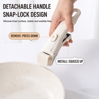 Ensemble de 9 ustensiles de cuisine durables en aluminium moulé sous pression antiadhésifs avec poignée métallique amovible, casseroles et poêles empilables pour la cuisine à domicile