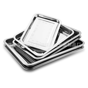 Plateaux de service carrés et rectangulaires en acier inoxydable 304 pour cantines, hôtels, nourriture, café, thé, couleur unie ML 92 - Product Image 5
