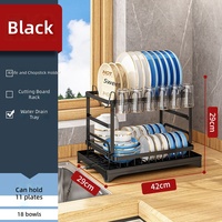 Égouttoir à vaisselle double couche pour comptoir de cuisine, support de rangement et d'organisation pour bols et assiettes, ustensile ménager