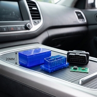 SETOCONT Transparenter Blauer 16-Pin OBD-Stecker 24V mit Rückseitiger OBD2-Abdeckung für OBDII-Diagnosegeräte 20 MM OBD-Gehäuse