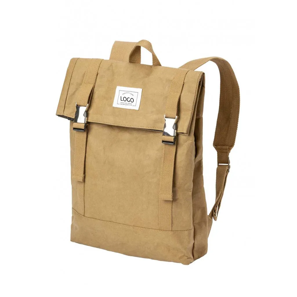 Fashion Foldable Students Day School Back Bag Pack Custom Water-proof Tyvek Kraft Paper Eco Laptop Backpack