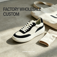 Baskets basses décontractées à plateforme patchwork noir et blanc pour hommes et femmes, chaussures de tennis, fabrication OEM ODM, logo et couleurs personnalisés
