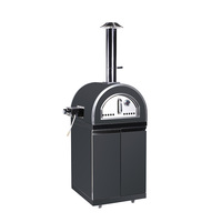 Four à pizza de cuisine extérieure en acier inoxydable noir de haute qualité pour grilles de barbecue