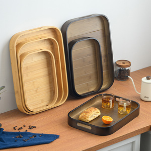 <b>Tea</b> <b>tray</b> made of bamboo, rectangular or round, Japanese or Nordic style, suitable for home, restaurant, or hotel use. Also - Product Image 1