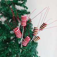 Nouvelles décorations de Noël faites à la main Simulation Macaron couleur sucette crème glacée en peluche insérer ornements suspendus de Noël