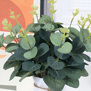Feuillage artificiel d'eucalyptus et d'<span class=keywords><strong>arbre</strong></span> à monnaie, fleurs artificielles en soie de style amazonien, fleurs artificielles au toucher réel - Product Image 6