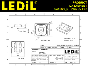 Ledils CA10916_STRADA-C PMMA Transparente 146 Conjunto de Lentes LED Rectangulares con Cinta Adhesiva y Montaje con Tornillos - Product Image 3