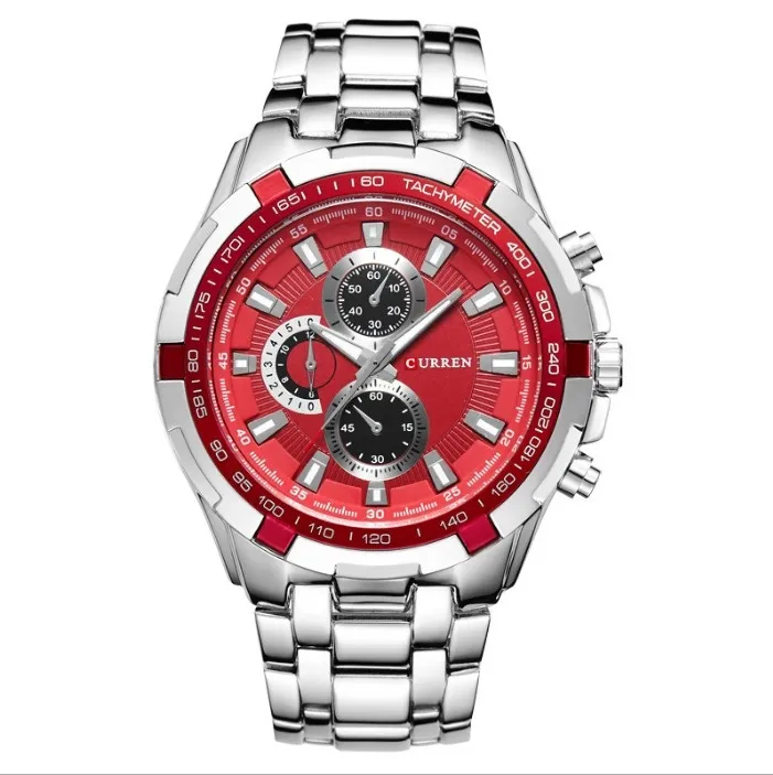 Waterproof Curren chronograph big face mens watch with cheap cost price