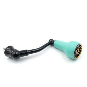 Empuñaduras de Pesca de 63 mm de Fibra de Carbono y 27 mm de TPE en Azul y Dorado para Conversión de Carrete de Spinning Shimano Vanford - Product Image 1