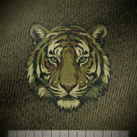 T-shirt pour homme en coton tricoté, coupe décontractée, imprimé tête de tigre camouflage, avec logo personnalisé, par un créateur de mode.