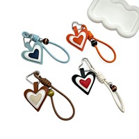 Porte-clés en cuir bleu, breloque de sac en forme de croissant, ornement en cuir, pendentif fer à cheval, accessoire personnalisé, cadeau, accessoire noir