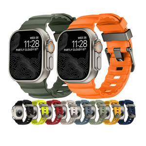 Tschick Trail Silicone StrapFor Apple Watch Ultra 10 9 8 7 SE 6 5 <span class=keywords><strong>Bracelet</strong></span> Remplacer <span class=keywords><strong>Bracelet</strong></span> IWatch 42mm 46mm 49mm Accessoires - Product Image 2