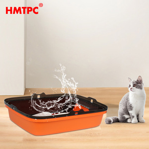 กระบะทรายแมว HMTPC ทรงสี่เหลี่ยม 40x30x14 ซม. วัสดุ PP สำหรับแมว พร้อมฝาปิด - Product Image 2