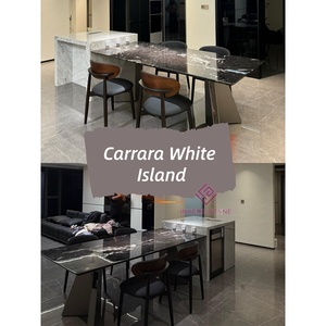 <span class=keywords><strong>Isla</strong></span> de Cocina de Mármol Blanco Carrara, Tamaño Personalizado, Piedra Sólida Pulida para Proyectos de Cocinas Comerciales, Hoteles y Villas, y Casas de Diseño - Product Image 2