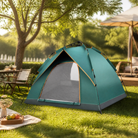 Tente de camping et de plage portable, entièrement automatique, pour 3-4 personnes, une chambre, quatre saisons, camouflage Oxford, ouverture rapide