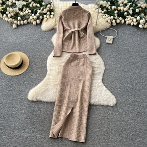 Conjunto de Vestido de Fiesta Formal de Dos Piezas para Mujer, Color Sólido, Largo, para Otoño e Invierno, Venta al Por Mayor del Fabricante - Product Image 6