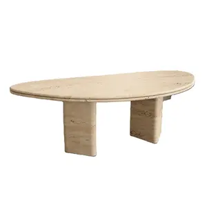 Newstar итальянский роскошный обеденный стол ресторан отель травертин обеденный стол из натурального камня мебель современный мраморный обеденный стол