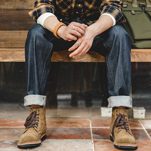 <strong>Jeans</strong> for Men Maden Men's Denim <strong>Jeans</strong> Bottoms Vintage Workwear Washed Straight Heavyweight <strong>Indigo</strong> Selvage Cotton <strong>Jeans</strong> Fall RTS - Product Image 4
