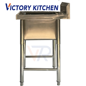 อ่างล้างจานสแตนเลสแบบสองหลุมสำหรับงานจัดเลี้ยงเชิงพาณิชย์ รุ่น VCT-06 ผิวขัดเงา เคลือบด้วยผงเกรดอาหาร พร้อมร่องระบายน้ำ - Product Image 3