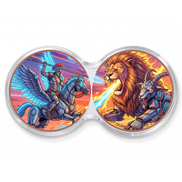 Moneda Conmemorativa de Desafío con Impresión UV del Día del Padre, 1 oz, Cobre Fino .999, Redonda, Marca Hs, Guerrero Mecha Pegaso vs. León