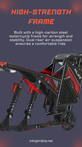 Moto électrique tout-terrain 750/1000W avec réservoir d'air hexagonal robuste personnalisé, hydraulique 48V 20Ah Moto Electrica - Product Image 6