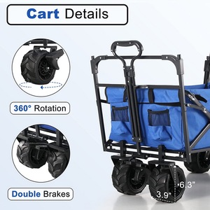 Merak çocuklar paslanmaz çelik elektrikli katlanır plaj vagon gölgelik OEM özelleştirilebilir örgü yapısı ile çocuklar için plaj sepeti - Product Image 6