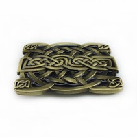 WELLWIN Boucle de ceinture de cowboy rétro en alliage d'argent antique, motif croix western, largeur 40mm, pour ceinture en cuir style cowgirl et hip-hop avec plaque tête de mort