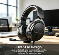 LDON 547 Penjualan Langsung Pabrik USB Dynamic Driver Gaming Over-Ear Headphones Mikrofon Headset Custom Fit Active Noise
